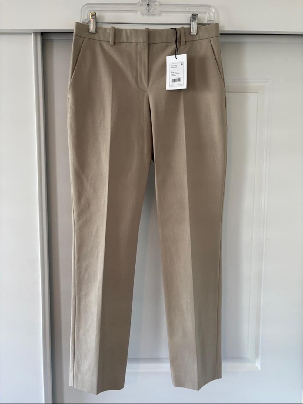 Theory Straight-Leg Pants in Khaki